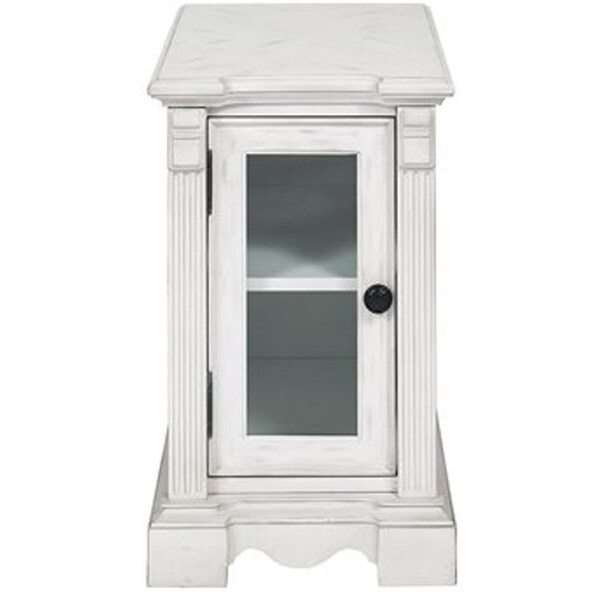Progressive Furniture Progressive Furniture T127-29 Living Room Chairside Cabinet; Chalk - T127-29