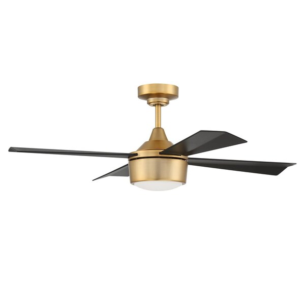 Craftmade 42in Theosatin Brass Finish Flat Black Blades Light Kit Inlcuded Optional - THO42SB4
