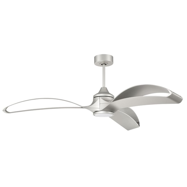 Craftmade 60in Bandeaux Fan Painted Nickel, Painted Nickel Finish Blades, Light Kit Included Optional, 823671 - BDX60PN3