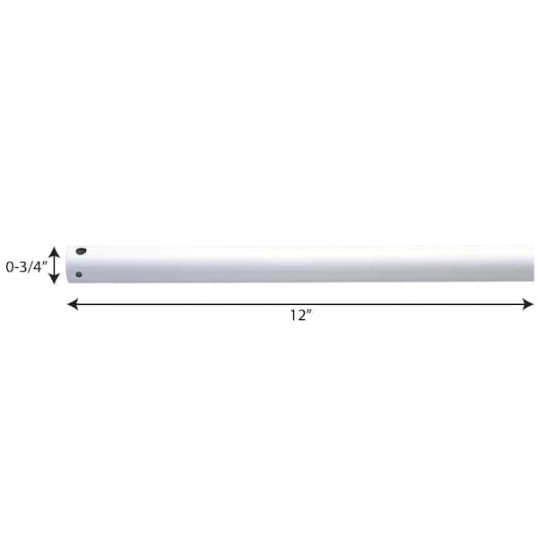 Progress Lighting AirPro Collection 12 In. Ceiling Fan Downrod in White - P2603-28