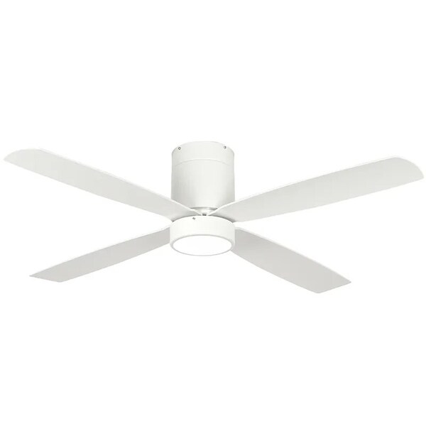 Westgate 52in White Finish AB 4-Blade Ceiling Fan & Light, 19W, 3000K - WFL-118-WS-4B-52-30K-WH-WH