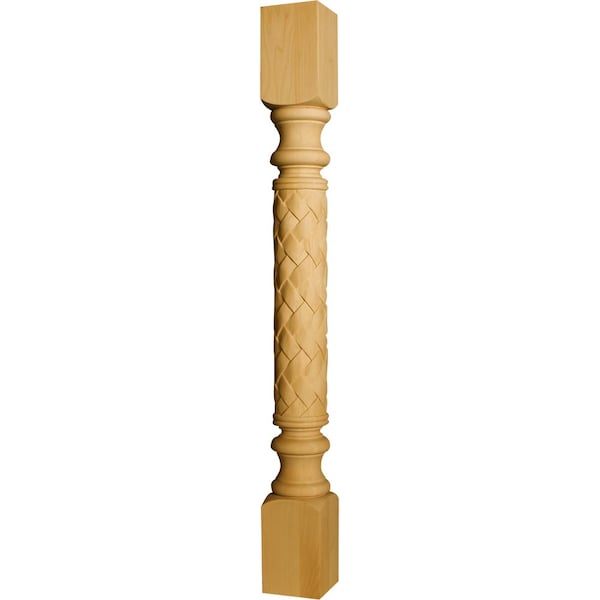 Osborne Wood Products 34 1/2 x 3 1/2 Basket Weave Island Post in Cherry - 1474C