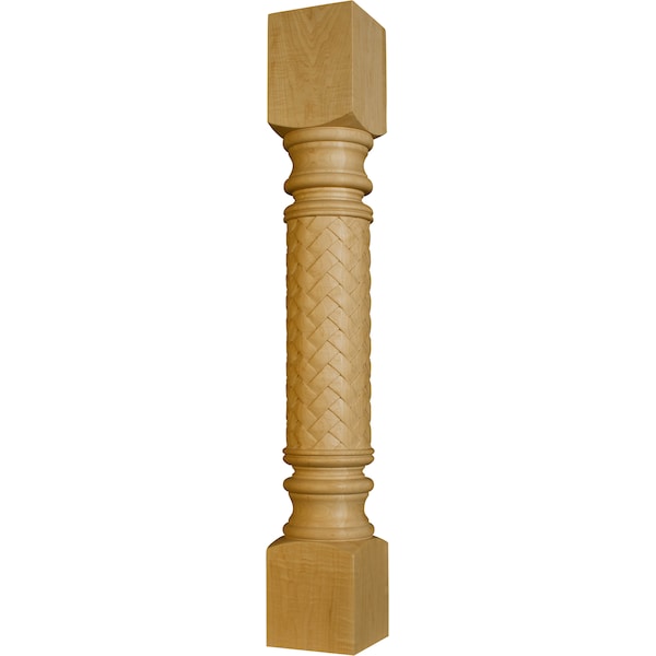 Osborne Wood Products 35 1/2 x 5 Basketweave Island Leg in Black Walnut - 1778W