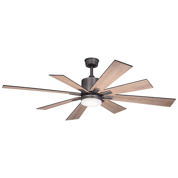 Vaxcel Crawford 60 in. Dark Nickel Urban Loft Indoor Ceiling Fan with Light Kit and Remote - F0081