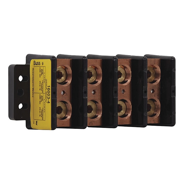 Bloque de Distribución de Energía Eaton Bussmann, 255A, 4P, 6AWG-250 MCM, 600V - 16003-4