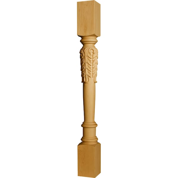 Osborne Wood Products 34 1/2 x 3 1/2 Islander with Acanthus Leaves Island Post in Cherry - 1441C