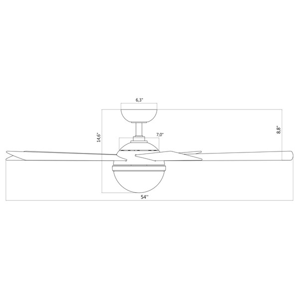 Wac 5 Blades, 120 V, 54 in W - F-053