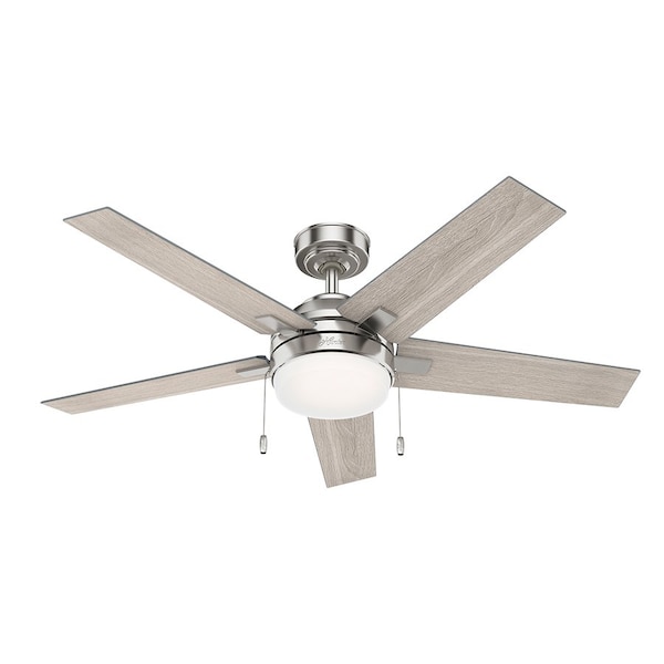 Hunter Ceiling Fan, 5 Blades, 3 Speeds, 120, Brushed Nickel - 51329
