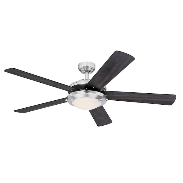 Westinghouse Ceiling Fan Indoor 52In Comet DmLED BrNk Rvrs 5-Bld Char/Wengue Frost Glass - 7305400