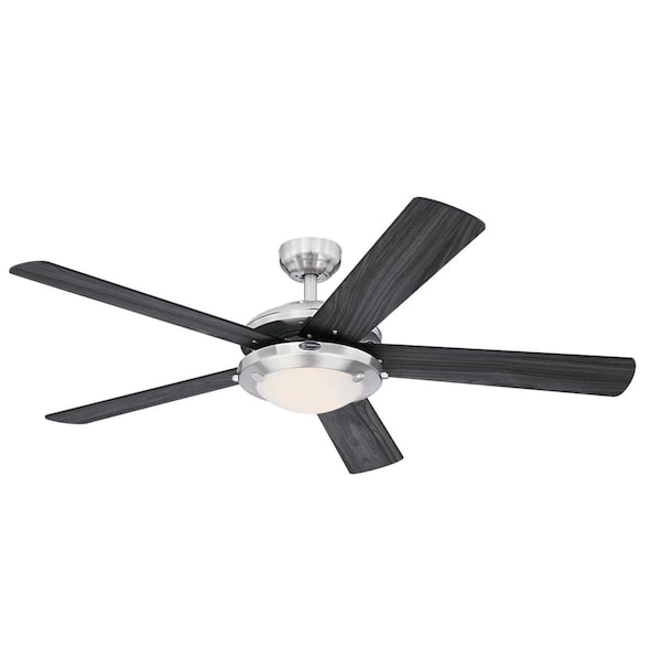 Westinghouse Ceiling Fan Indoor 52In Comet DmLED BrNk Rvrs 5-Bld Char/Wengue Frost Glass - 7305400