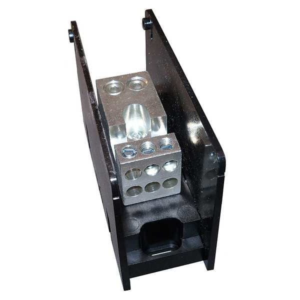 Bloque de distribución de energía Mersen, 350A, 1P, 2/0-14 AWG, 600VAC - MPDB67511
