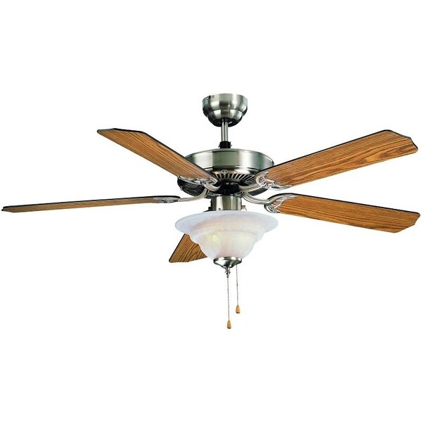 Boston Harbor Boston Harbor CF-B552+1F242SN Ceiling Fan, 1 Dome Light, 52In, Brushed Nickel Housing - CF-B552+1F242SN