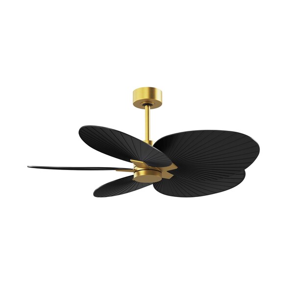 Matthews Fan Co Alessandra Tropical 5-Blade Ceiling Fan In Brushed Brass And Matte Black Blades - AKTP-BRBR-BK