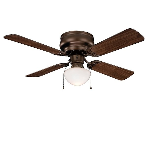 Boston Harbor Ceiling Fan, 4-Blade, Venetian Bronze Housing, 42 in Sweep, MDF Blade, 3-Speed - CF-78125-ORB
