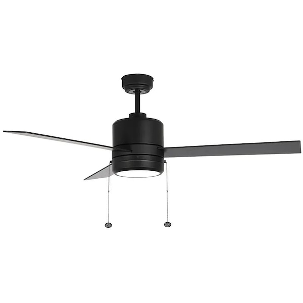 Westgate 52in Black Finish 3-Blade Ceiling Fan & Light, 20W, 3000K/4000K/5000K - WFL-115-PC-3B-52-MCT-BK-BK
