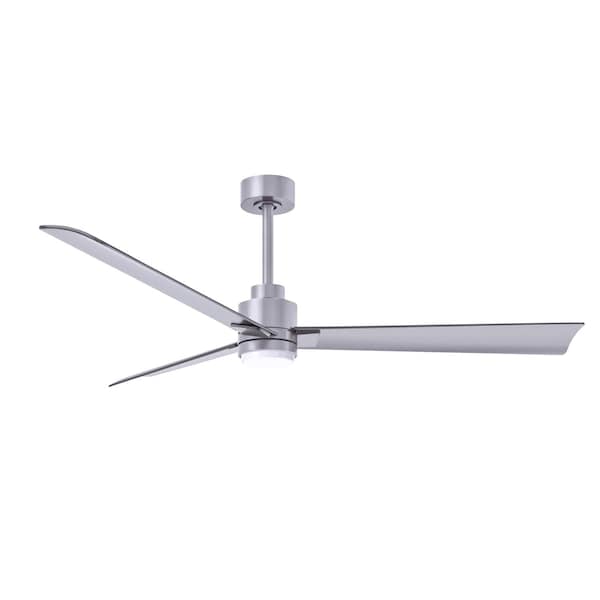 Matthews Fan Co Alessandra 3-Blade Transitional Ceiling Fan In Brushed Nickel Finish, 832799 - AKLK-BN-BN-56