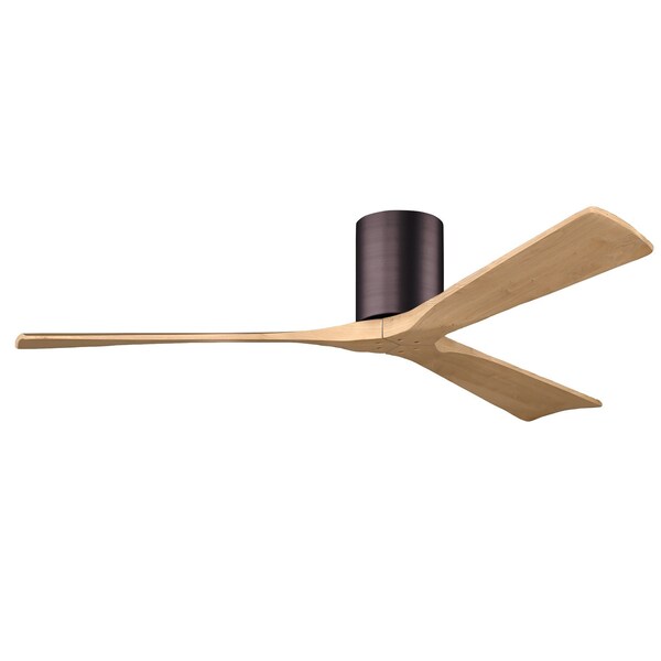 Matthews Fan Co Irene-3H Three-Blade Flush Mount Paddle Fan In Brushed Brass Finish, 832899 - IR3H-BB-LM-60
