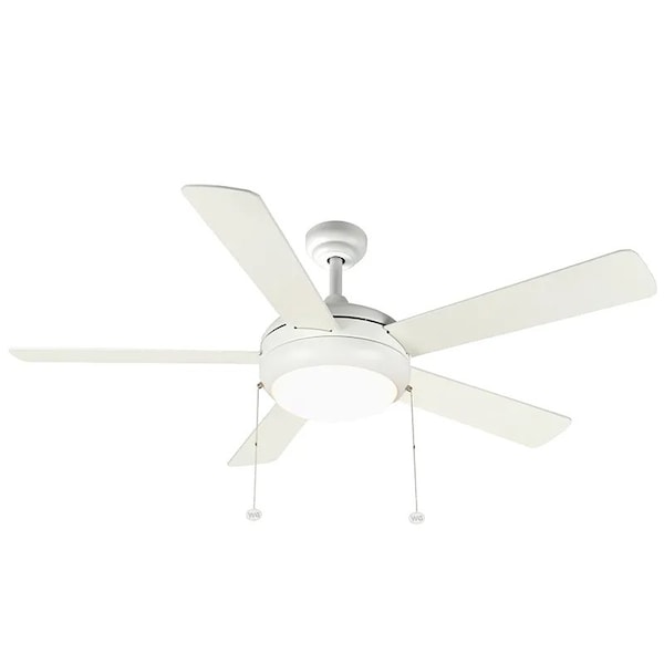 Westgate 52in White Finish 5-Blade Ceiling Fan & Light, 20W, 3000K/4000K/5000K - WFL-113-PC-5B-52-MCT-WH-WH