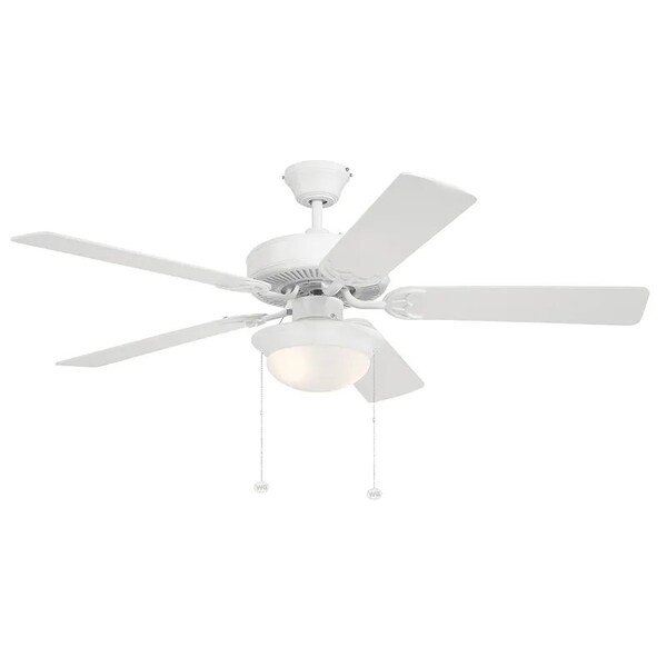 Westgate 52in. White Finish MDF 5-Blade Ceiling Fan & Light 3000K - WFL-107-PC-5B-52-WH-WH