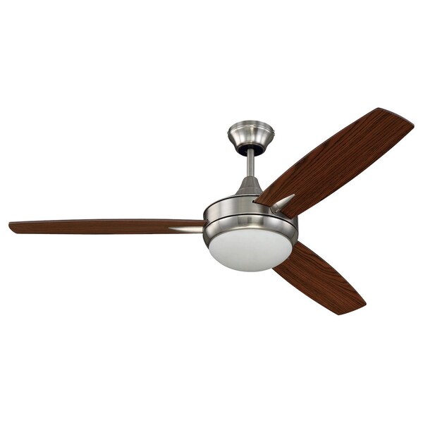 Craftmade 52in Targas in Brushed Polished Nickel w/ Dark Oak/Walnut Blades - TG52BNK3