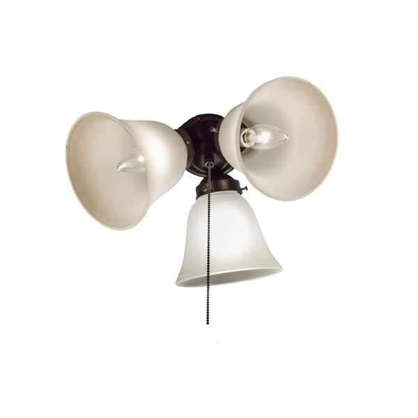 Cling 6.25 in. 3 Light Ceiling Fan Light Kit with Wattage Limiter - Oil Rubbed Bronze - CL293124