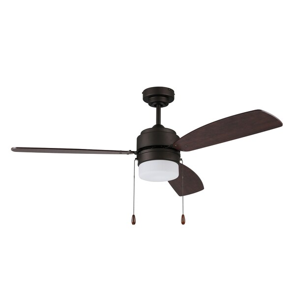 Litex Industries 52 in Bronze Finish Ceiling Fan Includes Blades and LED Light Kit - AU52EB3L