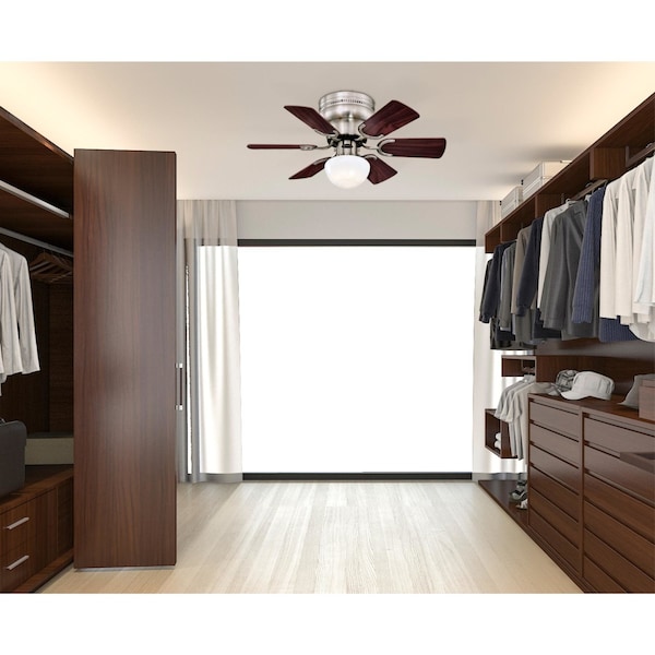 Westinghouse Westinghouse Petite 30 in. Brushed Nickel Brown LED Indoor Ceiling Fan - 72307