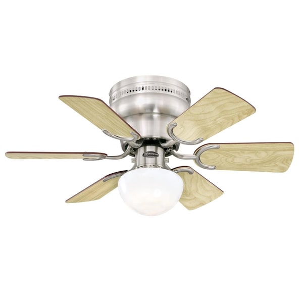 Westinghouse Westinghouse Petite 30 in. Brushed Nickel Brown LED Indoor Ceiling Fan - 72307