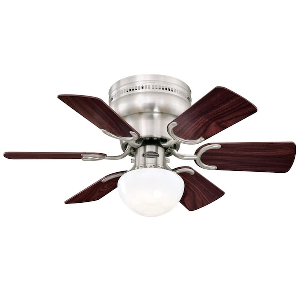 Westinghouse Westinghouse Petite 30 in. Brushed Nickel Brown LED Indoor Ceiling Fan - 72307