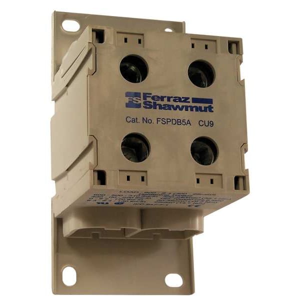 Bloque de Distribución de Energía Mersen, 840A, 1P, 4AWG-600 MCM, 600V - FSPDB5A