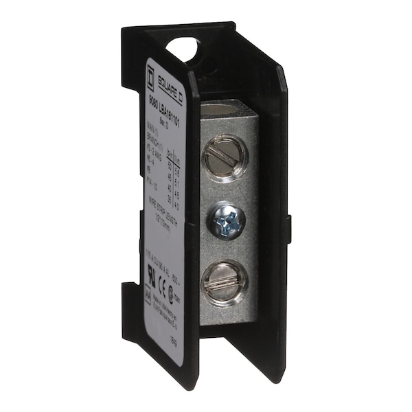 Bloque de distribución de energía Square D, Linergy, 1 polo, 1 línea, 1 carga, 115A Cu, 90A Al, 600V - 9080LBA161101