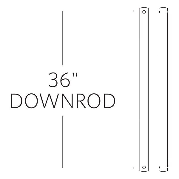 Monte Carlo 36In. Minimalist Downrod - Aged Pewter - DRM36AGP
