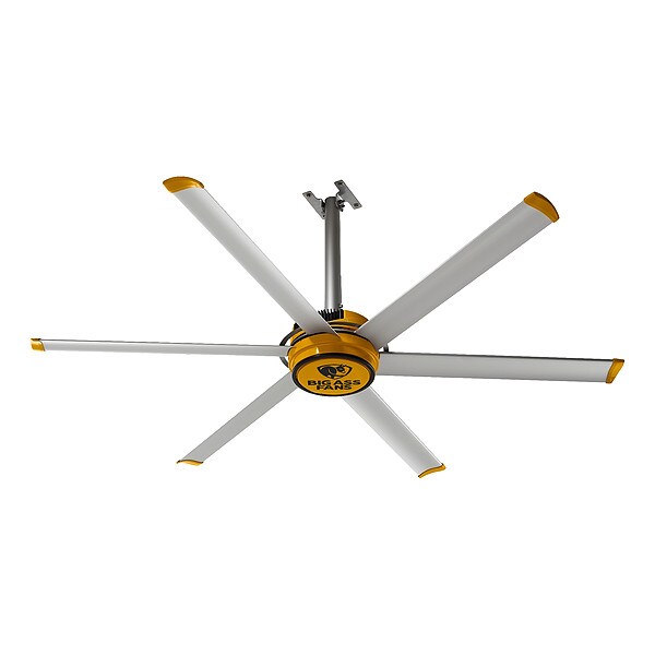 Big Ass Fans Ceiling Fan, 7 ft Blade Dia, 6 Blades, Variable Speeds, 110 to 125V AC, Yellow - F-ES2-0701S34