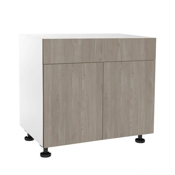 Cambridge Quick Assemble Modern Style, Grey Nordic 33 in. Sink Base Kitchen Cabinet, 2 Door (33 in. W x 24 in. D x 34.50 in. H) - SA-BUS33-GN
