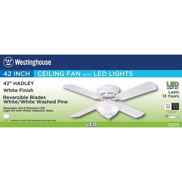 Westinghouse Westinghouse Hadley 42 in. White LED Indoor Ceiling Fan - 72273