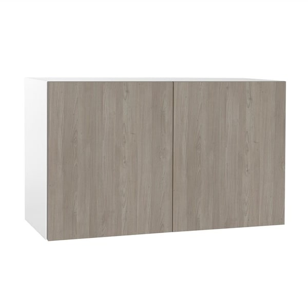 Cambridge Quick Assemble Modern Style, Grey Nordic 36 x 18 in. Wall Bridge Kitchen Cabinet (36 in. W x 12 in. D x 18 in. H) - SA-WU3618-GN