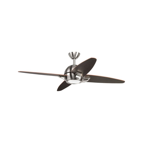 Progress Lighting Ceiling Fan, 3 Speeds, 120V, Brushed Nickel, 15.12 in W - P2542-0930K