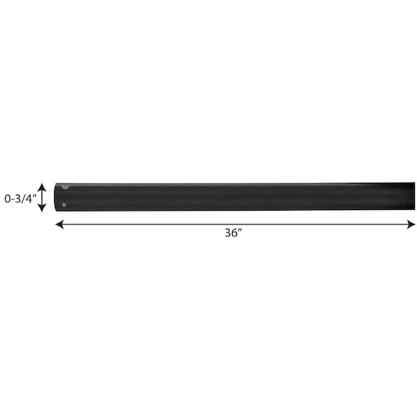 Progress Lighting AirPro Collection 36 In. Ceiling Fan Downrod in Black - P2606-31