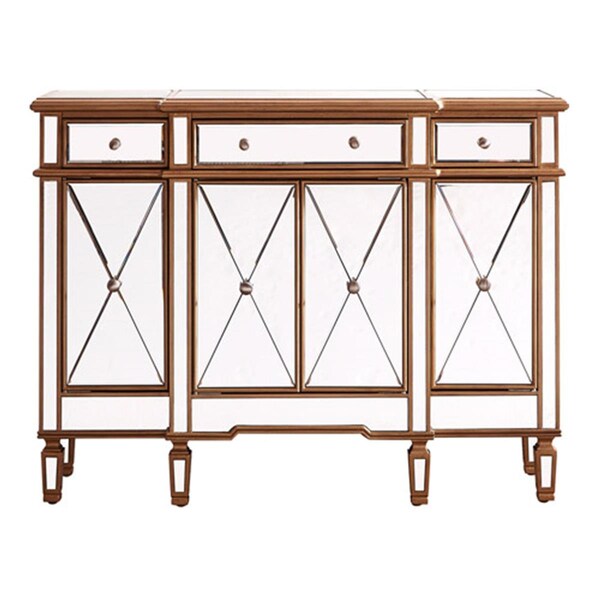 Elegant Lighting Elegant Lighting MF6-1110GC Contempo 3 Drawer with 4 Door Cabinet; Gold Clear - 36 x 48 x 14 in. - MF6-1110GC