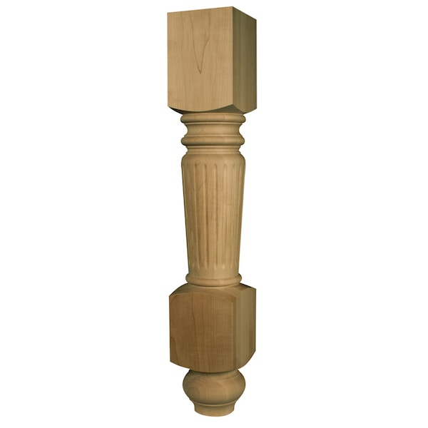 Osborne Wood Products 35 1/2 x 6 Massive Fluted Leg in Black Walnut - 2712W