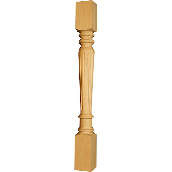 Osborne Wood Products 34 1/2 x 3 1/2 Fluted Islander Island Post in Hard Maple - 1454HM