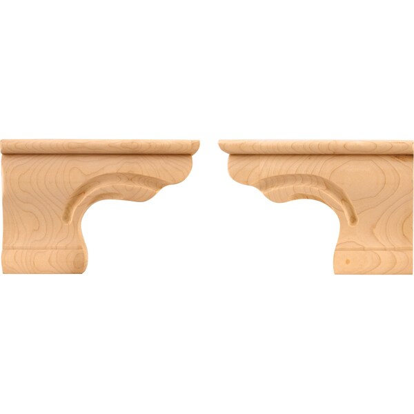 Hardware Resources 6-3/8" Wx1"Dx4-1/2"H Maple Beaded Right Corner Pedestal Foot - PFR-B-MP