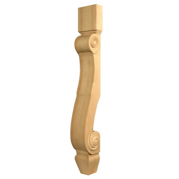 Osborne Wood Products 34 1/2 x 5 Revival Scroll Pilaster in Black Walnut - 3522W