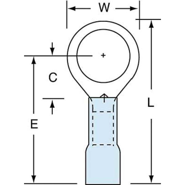 Terminal de anillo termoencogible 16-14 AWG 3/8" de estudio - PK250 - MH14-38RK
