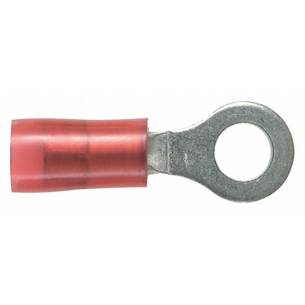 Terminal de anillo de nylon Panduit de calibre 22-18 AWG, 1/4" de perno, paquete de 100 - PN18-14R-C