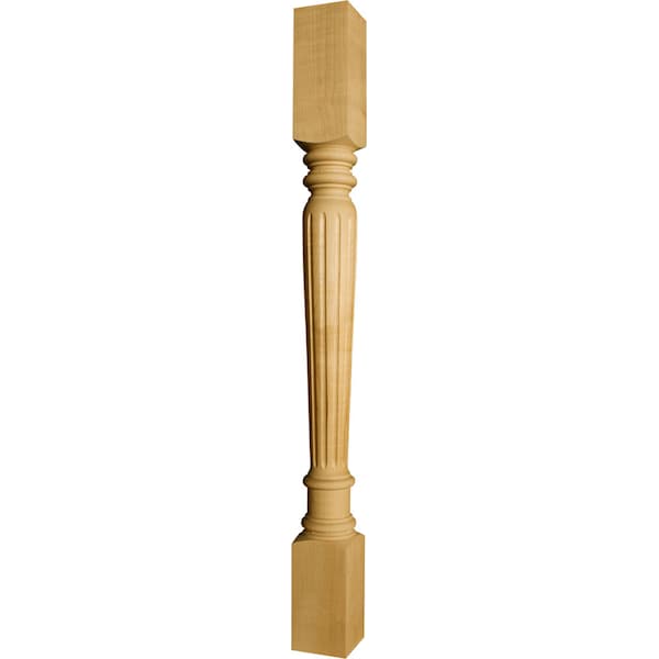 Osborne Wood Products 40 1/2 x 3 1/2 Fluted Islander Leg in Hickory - 1554H