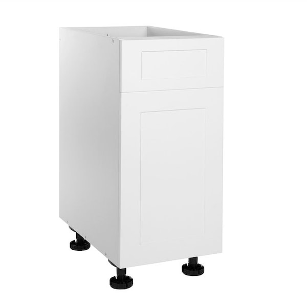 Cambridge Quick Assemble Modern Style, Shaker White 24 in. Base Kitchen Cabinet, 1 Drawer (24 in. W x 24 in. D x 34.50 in. H) - SA-BU24-SW