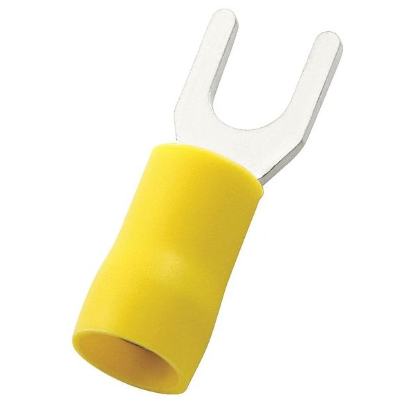 Terminal de Horquilla de Vinilo Power First 12-10 AWG, 1/4" de Estudio, Paquete de 50 - 24C949