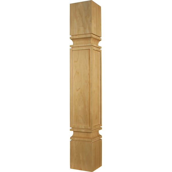 Osborne Wood Products 35 1/2 x 5 Massive Square Mission Island Leg in Rubberwood - 1748RW