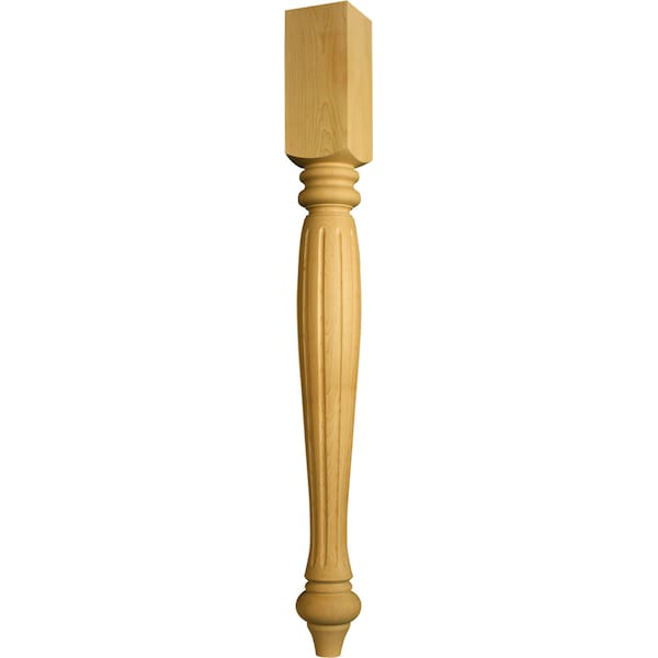 Osborne Wood Products 34 1/2 x 3 1/2 St. Simons Fluted Kitchen Island Post in Knotty Pine - 1468P